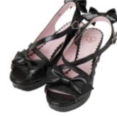 open toe bow shoes